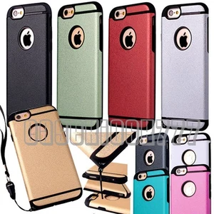 for apple iPhone 6 / 6s / 6s plus 6 + case hand strap hook shockproof 2 layer - Picture 1 of 12