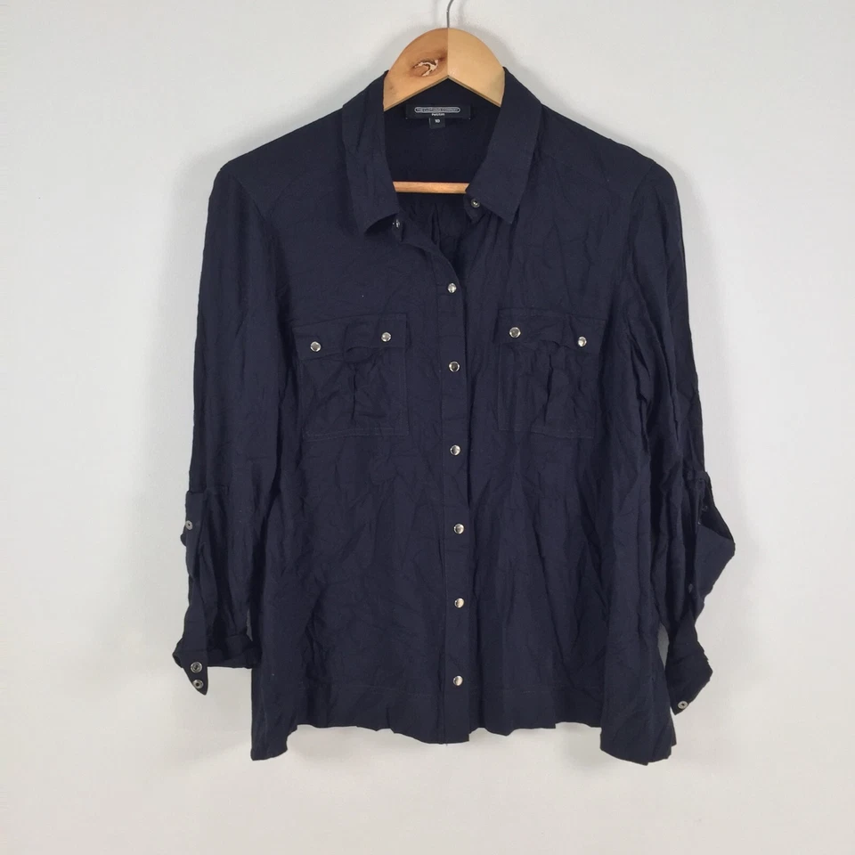 The Clothing Company Mujer Camisa Abotonada Talla 10 Negro Manga Larga 040190 Foto 1 de 4