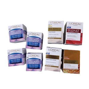 4 L'Oreal Kollagen Feuchtigkeitsfüller Wiederherstellung Haut Glatte Winkeln 1,7oz SET + andere  - Bild 1 von 9