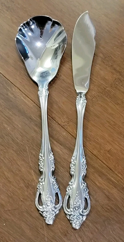 2pc Oneida Community Stainless Flatware BRAHMS Pattern Sugar Spoon Butter Knife - Image 1 of 3