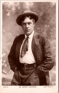 GEORGE ALEXANDER :NOTED ON ENGLISH STAGE : ASSOCIATE OF OSCAR WILDE :(RPPC 1907) - Picture 1 of 2
