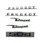 Lot Of 5 Vintage Peugeot 504 Diesel Emblems Badges Aluminum Name Plate USED