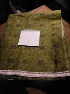 ANDOVER FABRIC LANCASTER SEASON KIM SCHAEFER 2 YDS. 8 IN.  GREEN - Picture 1 of 3