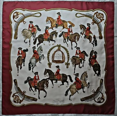 SCARF VINTAGE AUTHENTIC HERMES PARIS REPRISE BY PHILIPPE LEDOUX 1970 SILK 35" - Image 1 of 4