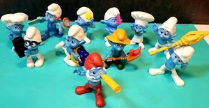 Smurf Figurines 2011 Papa Clumsy Baker Farmer Grouchy Brainy Greedy Lot 11 Toy - Picture 1 of 11