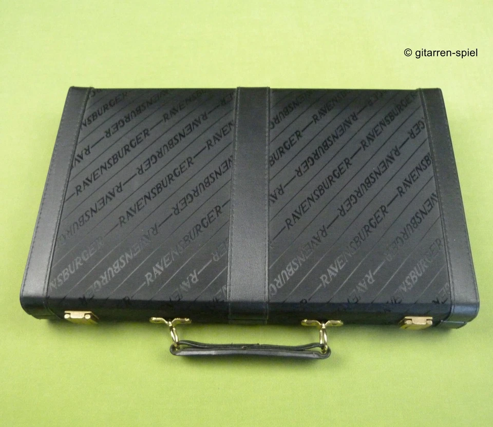 Edler schwarzer Backgammon-Koffer - Komplett 1A Top! 33 cm - Ravensburger  ©1985 - Bild 1 von 4