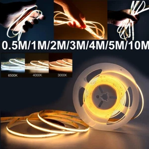 Cob Led Strip Lights 12V 1M2M3M4M5M10M Led Light For Room Bedroom Kitchen Ramada - Picture 1 of 22