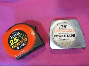 2 large contractor tape measures 25' LUFKIN & Grossman construction industrial  - Picture 1 of 7