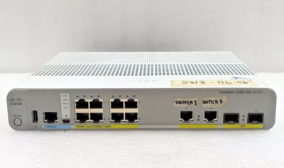 Cisco Anatel WS-C3560CX-8PC-S Cisco 3560-CX 8-Port Ethernet Switch Used - Image 1 of 4