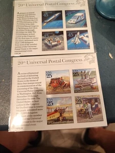 Lote 20º CONGRESO POSTAL UNIVERSAL - 2 HOJAS DE RECUERDO MNH #2438, #C126 - Imagen 1 de 2