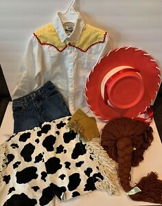 Girls Custom Made TOY STORY JESSIE Cowgirl COSTUME 4 HAT WIG SHIRT PANT CUFF 6pc