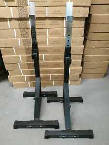 Squat Rack Spotter Stands Olympic Power Lifting Barbell Holder Home Gym Fitness