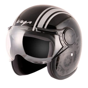 VEGA "JET OLD SCHOOL W/ Visor" Open Face DOT Certified Motorcycle Helmets - Picture 1 of 50