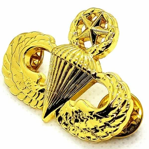 US ARMY Airborne MASTER Parachutist Paratrooper Jump Wings Pin GOLD PLATED Badge - Picture 1 of 4