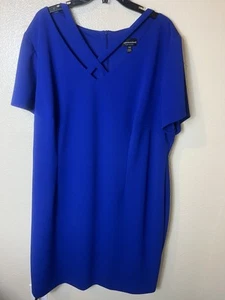 Vestido azul para mujer Connected Apparel, 24 W, manga corta - Imagen 1 de 3