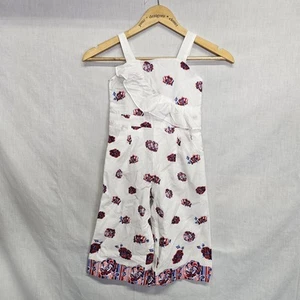 Janie & Jack Girls Size 4 White Red Blue Floral Print Sleeveless - Picture 1 of 3
