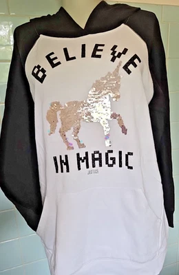 Sudadera con Capucha Justice Polar Unicornio Bling Lentejuelas Believe in Magic 20 Plus Ligera Foto 1 de 4