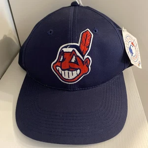 Sombrero de colección de los Indios de Cleveland, Snapback azul oscuro, Chief Wahoo MLB, ¡con etiquetas! - Imagen 1 de 6