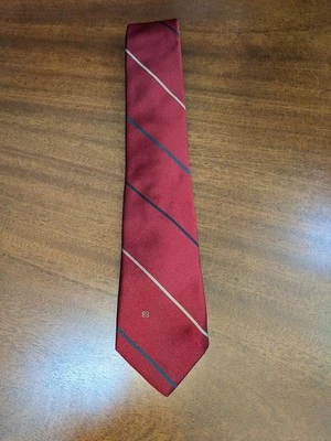 Corbata vintage Bill Blass para hombre rojo oscuro borgoña con rayas 3,25" x 57" Foto 1 de 4