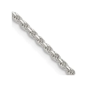 Sterling Silber 1,85 mm Diamantschliff Seil Kette mit 4 Zoll ext. - Bild 1 von 4