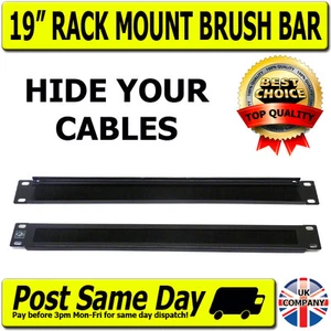 Cable Management Brush Tidy Bar 1U 19” Network Rack For Switch Hub Patch Panels - Afbeelding 1 van 1