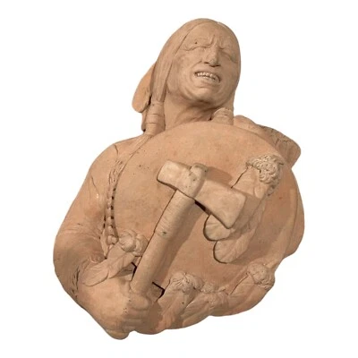 Vintage 1967 Bossons England Cheyenne Native American Warrior Stone Head - Image 1 of 4