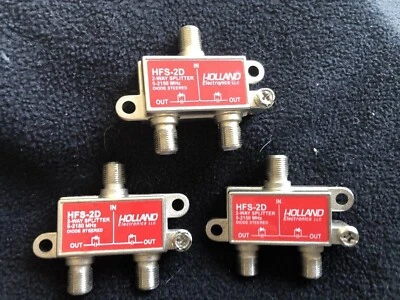 Holland HFS-2D 2-Way Coax Splitter, 3 Pcs - Image 1 of 2