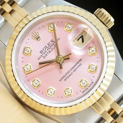 ROLEX LADIES DATEJUST 69173 TWO TONE 18K YELLOW GOLD & STEEL WATCH + ROLEX BAND - Image 1 of 4