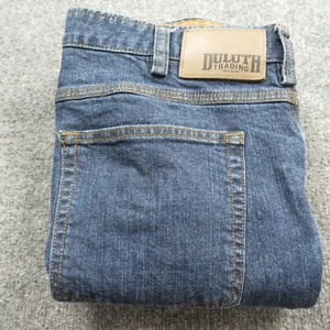 Duluth Trading Jeans Mens 38x29 Flex Ballroom Relaxed Fit Medium Wash - Picture 1 of 15