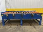 120" X 44" Lewco Powered Roller Conveyor With Pneumatic Transfers: Stock #19829