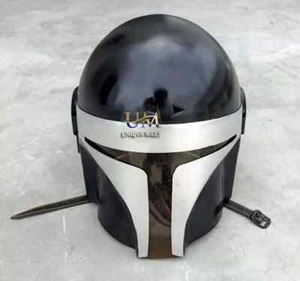 Casco Larp medieval con forro correa para la barbilla metal mandaloriano juego de rol disfraz - Imagen 1 de 4