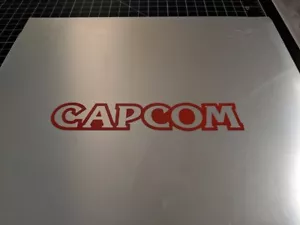 2 pack Capcom decal Gloss Red 7.5" x 1.5" inches ( 19cm x 3.5cm) - Picture 1 of 5
