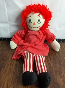 Raggedy Ann Puppe Plüschtier 19" rotes Kleid Medium schneller Versand - Bild 1 von 4