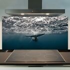 Glass Kitchen Splashback Tile Cooker Panel 100x50 Whale Ocean Wildlife