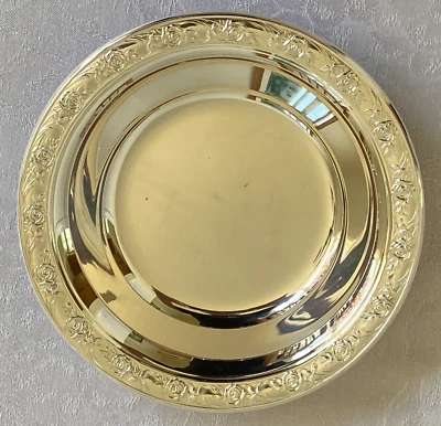 Reed & Barton 经典玫瑰设计复古糖果盘碗银盘 6.5 — 第 1/3 张图片