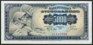 Yugoslavia, Narodna Banka, 5000 dinara, 1 May 1963, EF corner bend - Picture 1 of 2