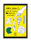 David Shrigley Sticker Set Pack of 6 Funny Gift RUDE Designs Art Comedy Humour 