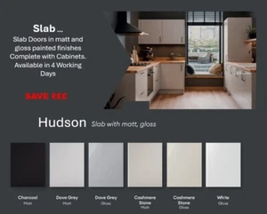 Slab Doors Complete Kitchen Units Cabinets  Matt Gloss Trade Painted - Picture 1 of 129