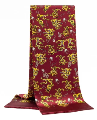 100% Seda Morera Hombres Mujeres Bufanda Satén Pañuelo Envoltura Rojo Amarillo MY112-3 Foto 1 de 4