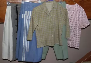 Lot of 5~WOMEN'S~Vintage~50s 60s~CAPRIS~Skirts~BLOUSES~Blue~POLKA DOTS~Small Med - Picture 1 of 12