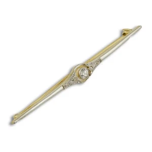 Art-Decor Brosche 585 Gold 14 Karat Bicolor  Diamant ca 0,15 Ct Damen Wert 750,- - Bild 1 von 7