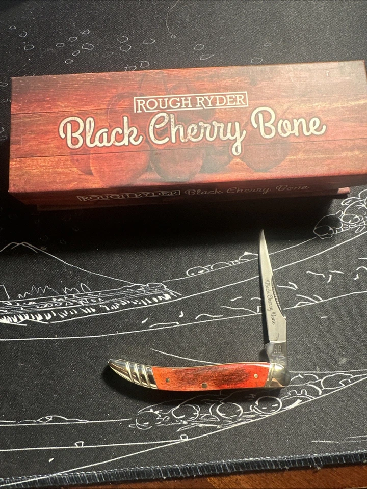 Rough Rider RR1668 Black Cherry Bone Small Toothpick Folding Pocket Knife