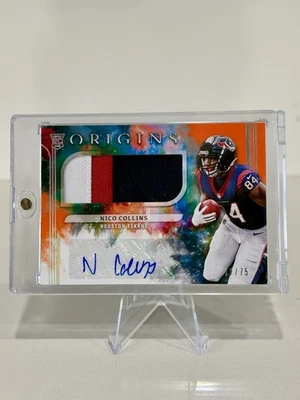 2021 Panini Origins - Rookie Jumbo Jersey Autograph Nico Collins #179 Orange /75 - Image 1 of 2