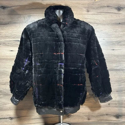 Vintage 100% Pure Rabbit Fur Coat Black Jacket Mens Size Small rare, one of one - Image 1 of 4