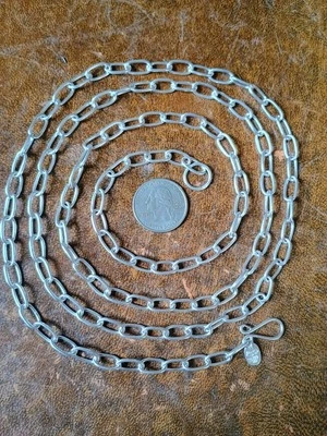 Taxco Mexico 47+g 925 Sterling Silver 45" Oval Link Handmade Chain Necklace NEW - Image 1 of 4
