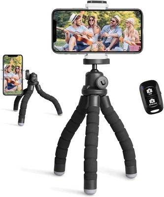 Phone Tripod Portable and Flexible Tripods with Wireless Remote and Clip Cell - Image 1 of 4