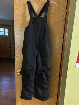 LANDS’ END Adjustable Black Snow Pants Reinforced Knees Zip Pockets Unisex size8 - Image 1 of 4
