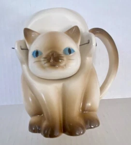 Vintage 1984 Sarsaparilla Deco Designs Keramik Siamkatze Wackelkopf Becher  - Bild 1 von 12