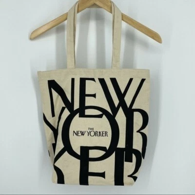The New Yorker canvas tote cream black logo reusable bag - Image 1 of 4