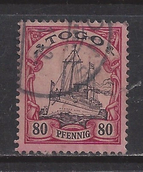 Germany colonies 1900 TOGO  80 Pfennig Yacht issue  used, LOME $ 23.00 - Image 1 of 1